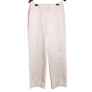 LL Bean Pants Womens 12 Tall Beige Khaki Trousers Straight Fit